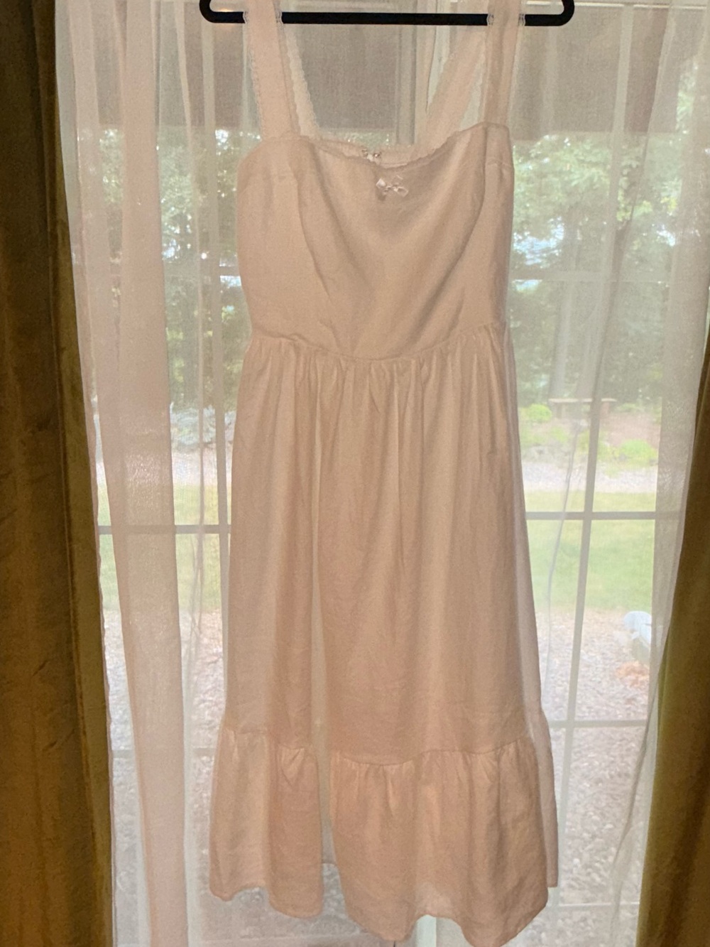 NWT!! Reformation White Lace-Trim line Rowen Linen Sundress